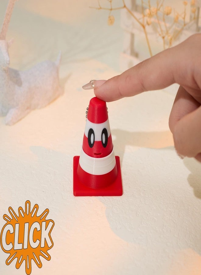 minihope Traffic Cone Click Fidget Keychain - Cute Stress Relief Desktop Toy - Eco-Friendly PLA Bag Charm - Image 2